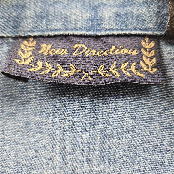 Vtg New Direction Women's Denim Jacket Shacket Christmas Embroidery Sequins XL - Picture 5 of 8